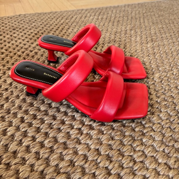 Proenza Schouler Red Cushion Heels Size 39.5/9.5 - Picture 1 of 6